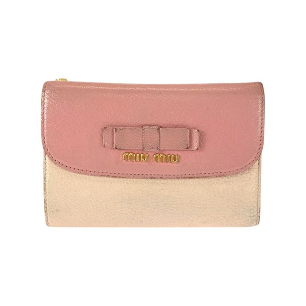 Miu Miu Madras Ribbon Leather Wallet